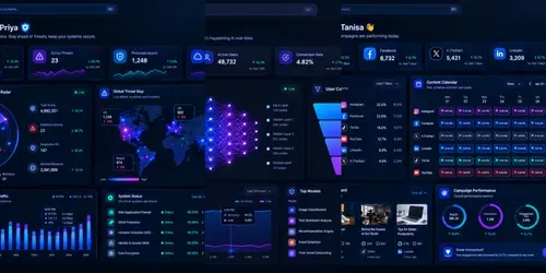Modern Darkmode Saas Dashboard Data UIs generated by chatgpt-image