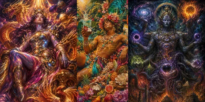Cinematic Maximalist Oil Paintings generated by undefined