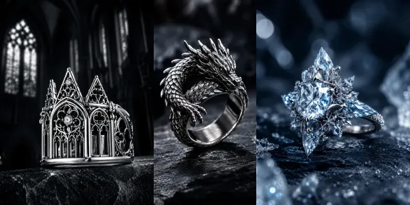 Dramatic Silver Ring Editorials generated by undefined