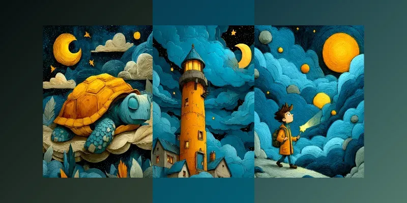 Whimsical Celestial Adventure Storybooks generated by undefined