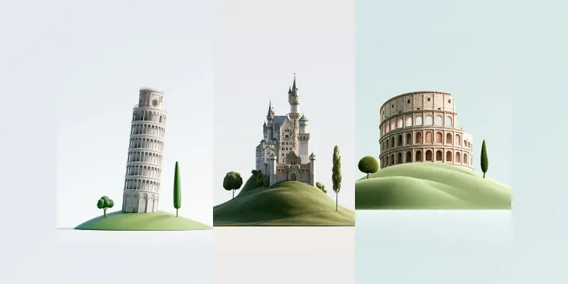 3D Landmark Logos generated by undefined