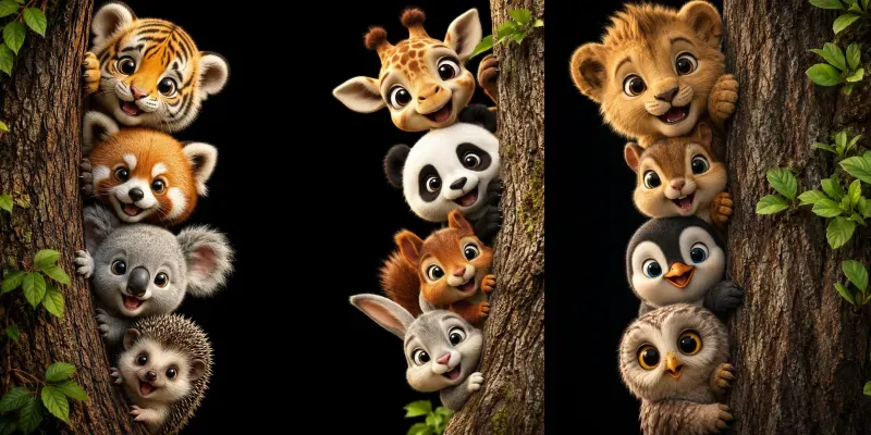 Peekaboo Forest Friends generated by undefined