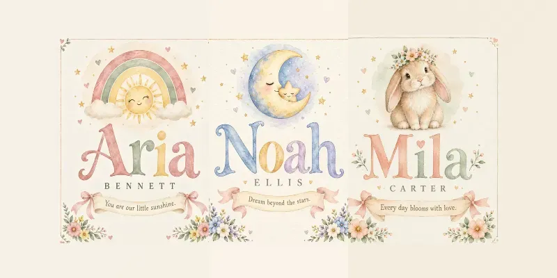 Personalized Baby Name Nursery Wall Art