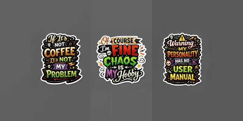 Sarcastic Funny Quote Stickers generated by undefined
