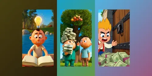 Knowledge Vs Money Animations generated by grok-video