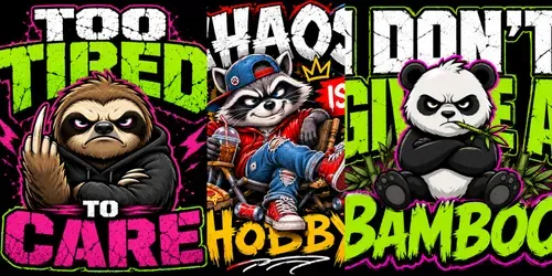 Savage Animal Attitude Tees generated by chatgpt-image