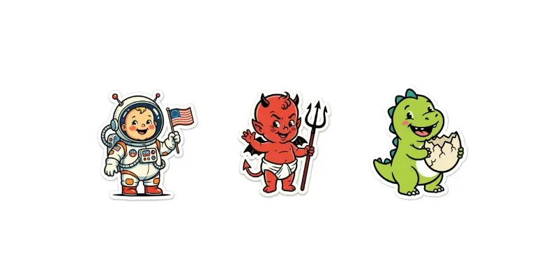 Retro American Mascot Stickers generated by undefined