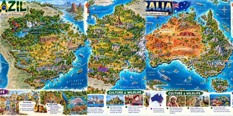 Isometric Educational Geography Atlases