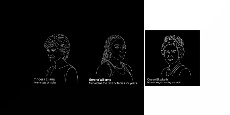Famous Women In Minimalist Line Art