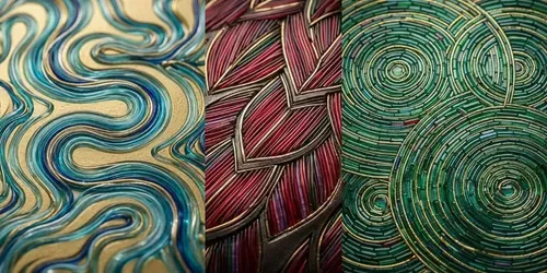 Jewelry Micromosaic Glass Wave Art generated by gemini-image