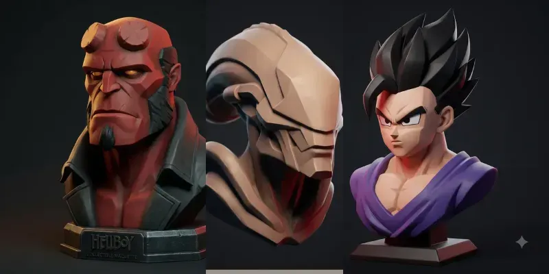 Stylized 3D Character Bust Portraits generated by undefined