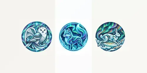 Modern Arctic Cosmic Creature Emblems generated by gemini-image