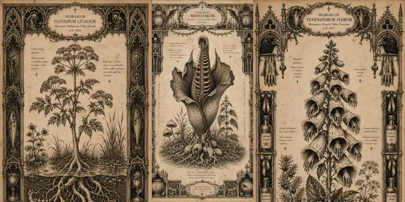 Gothic Botanical Horror Covers generated by undefined