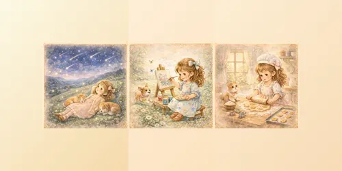 Vintage Storybook Girl Collections generated by chatgpt-image