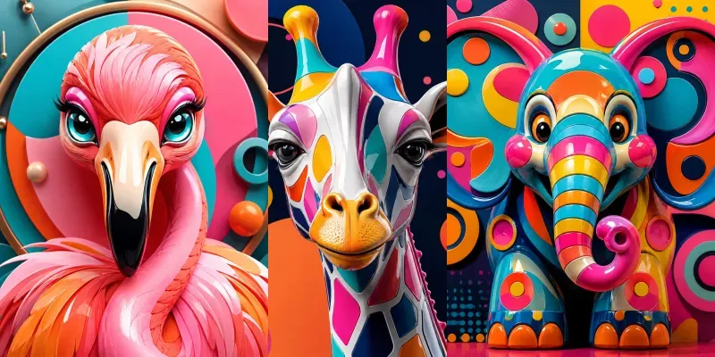 Pop Art Animal Portraits generated by undefined