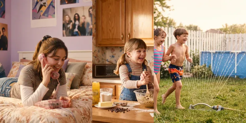 Retro 90s Family Lifestyle Stock Photos