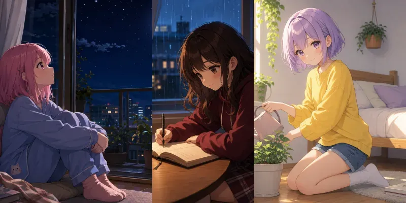 Anime Cozy Room Portraits generated by undefined