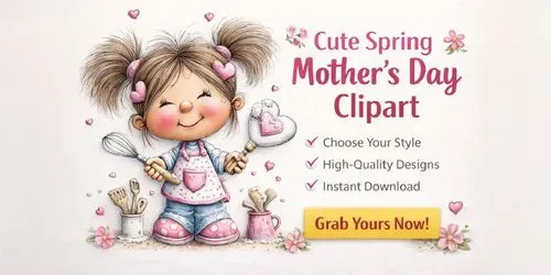 Spring Mothers Day Heirloom Clipart generated by midjourney