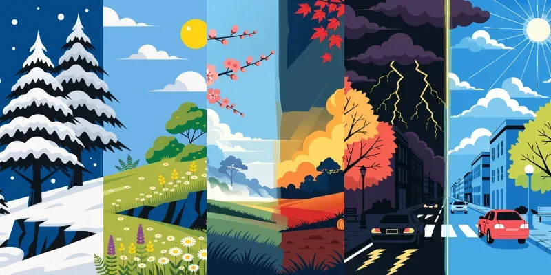 Customizable Splitscreen Season Vectors