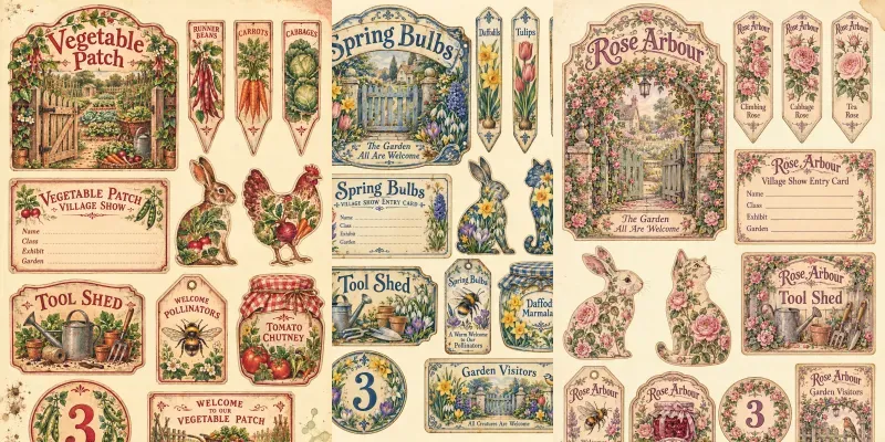 Cottage Garden Ephemera Sheets