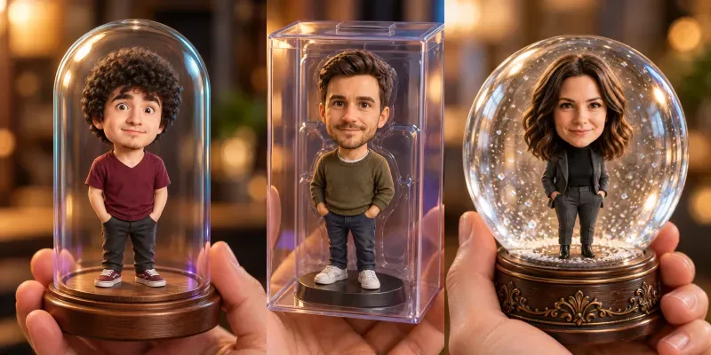 Photo To 3d Chibi Glass Dome Ai Portra