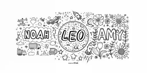 Kids Personalized Name Coloring Pages generated by midjourney