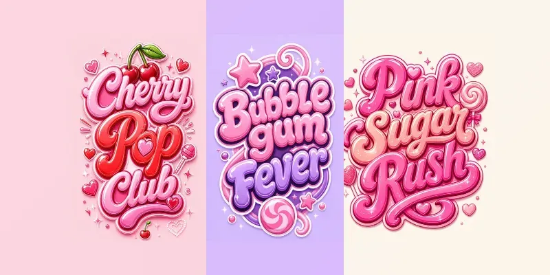 Retro Candy Typography Logos generated by undefined