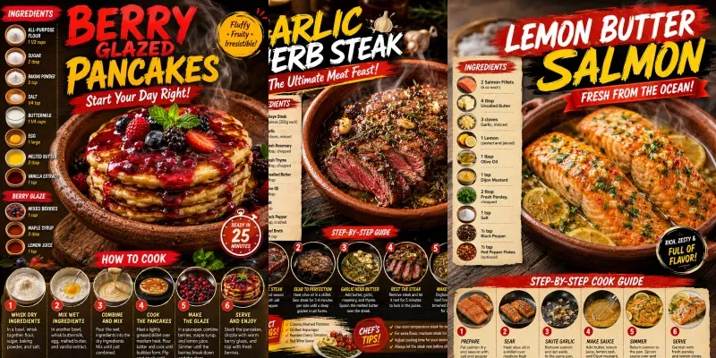 Professional Culinary Recipe Infographics generated by undefined