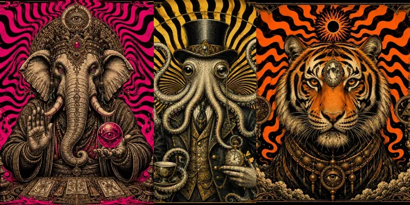 Premium Surreal Psychedelic Poster Art generated by undefined