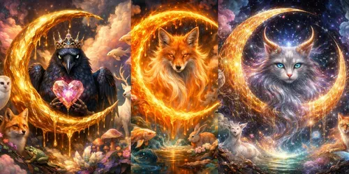 Surreal Lunar Totem Guardians generated by chatgpt-image