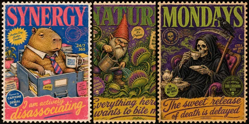 Retro Riso Stamp Posters generated by undefined