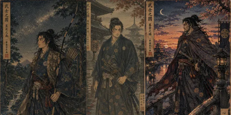 Samurai Splendor Ukiyoe Warriors generated by undefined