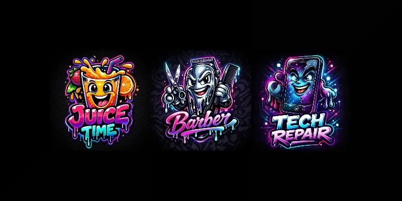 Neon Dripping Mascot Logos generated by undefined