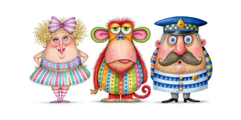 Zany Watercolor Characters generated by undefined