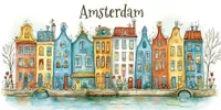 Cute Cityscape Travel Posters midjourney prompt mini thumbnail