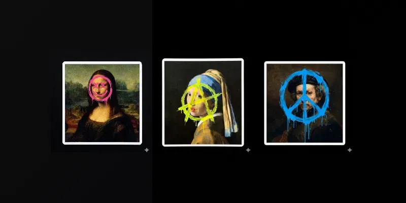 Famous Defaced Oil Painting Stickers generated by undefined