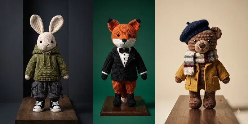Amigurumi Crochet Fashion Editorials generated by undefined