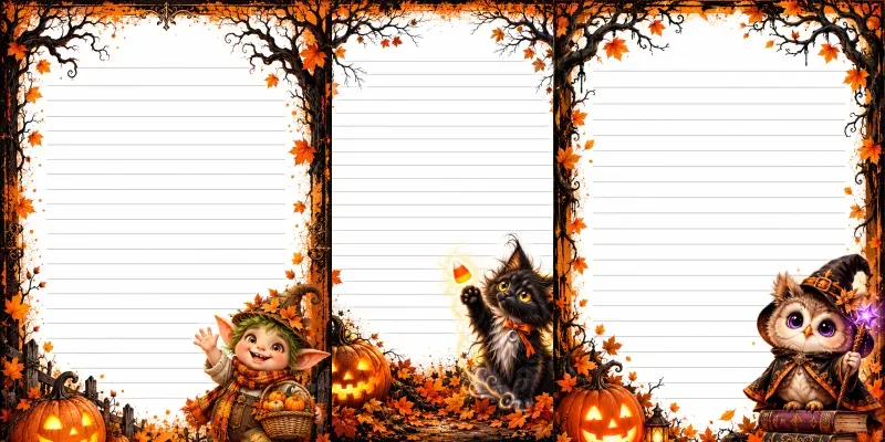 Spooky Autumn Fantasy Writing Pages