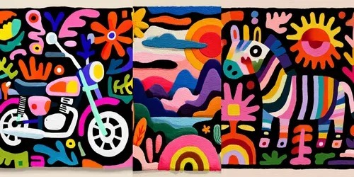 Gouache Folk Art Bold Vibrant generated by midjourney