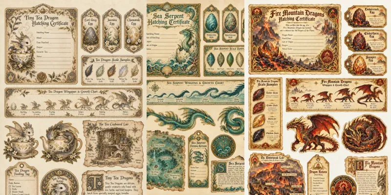Dragon Lore Ephemera Sheets