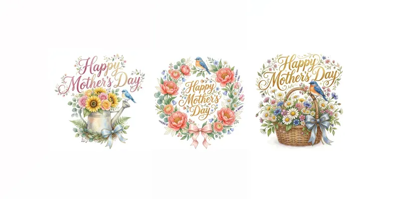Mothers Day Watercolor Clipart generated by undefined