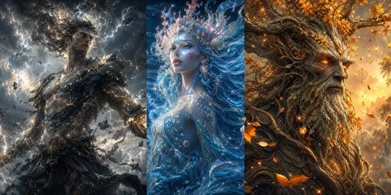 Ethereal Nature Element Avatars generated by undefined