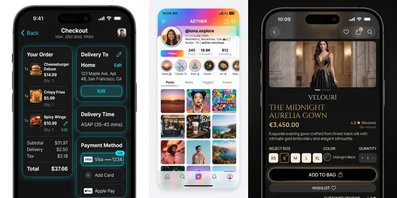 Mobile App UIux Designs generated by undefined
