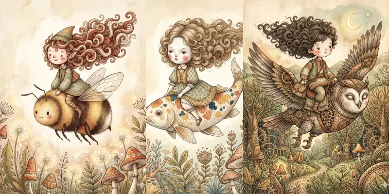 Whimsical Folk Storybook Illustrations generated by undefined