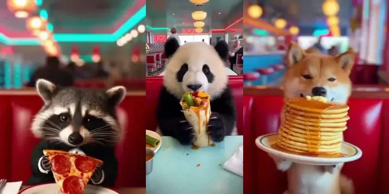 Realistic Messy Diner Eaters generated by undefined
