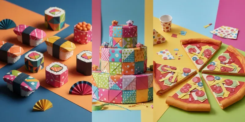 Colorful Origami Food Sets generated by undefined