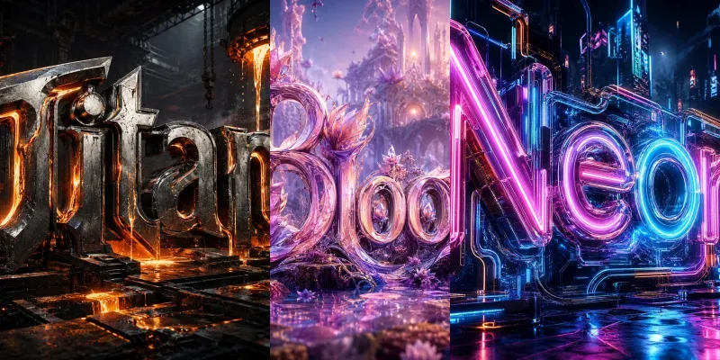 Neo3D Experimental Typography Artworks generated by undefined