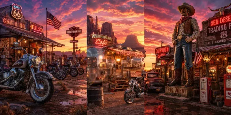 Vintage Americana Roadside Dreams generated by undefined