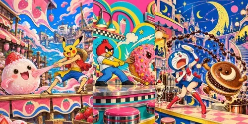 Psychedelic Akibapunk Food Posters generated by chatgpt-image