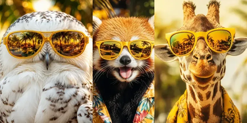 Cool Shades Animal Portraits generated by undefined